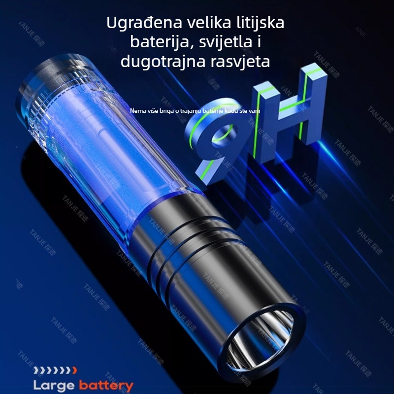 Punoprijenosna LED svjetiljka, aluminijsko kućište, 15W LED, ugrađena velika litijska baterija, Type-C punjenje, 360° rotacija