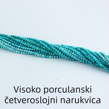 Turkizni set nakita s labavim perlama: narukvica i dugački lanac, okrugli perli s perlastim tretmanom, podrijetlo Shantwei, svjež i sladak stil