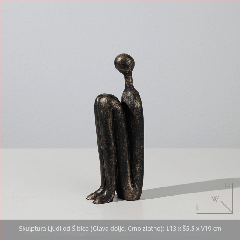Figura skulptura od smole, moderni minimalistički stil, stickman izrada