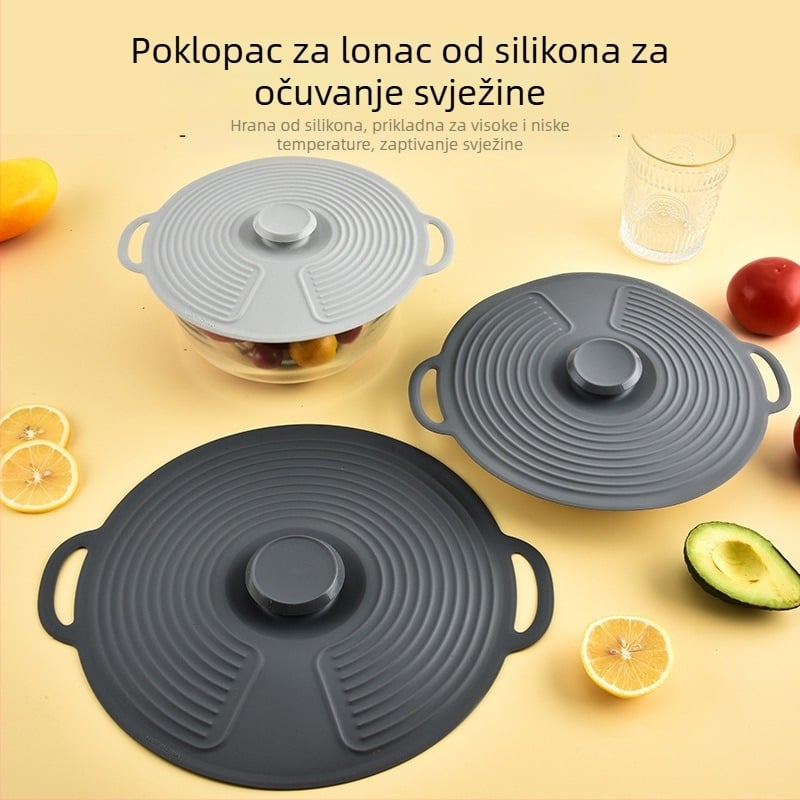 Silikonski poklopci za kuhanje posode – hrana sigurna, protiv prosipavanja, očuvana svježina; 200 g; materijal: silikon; marka JM; pakiranje: PP vrećica; prilagodba dostupna