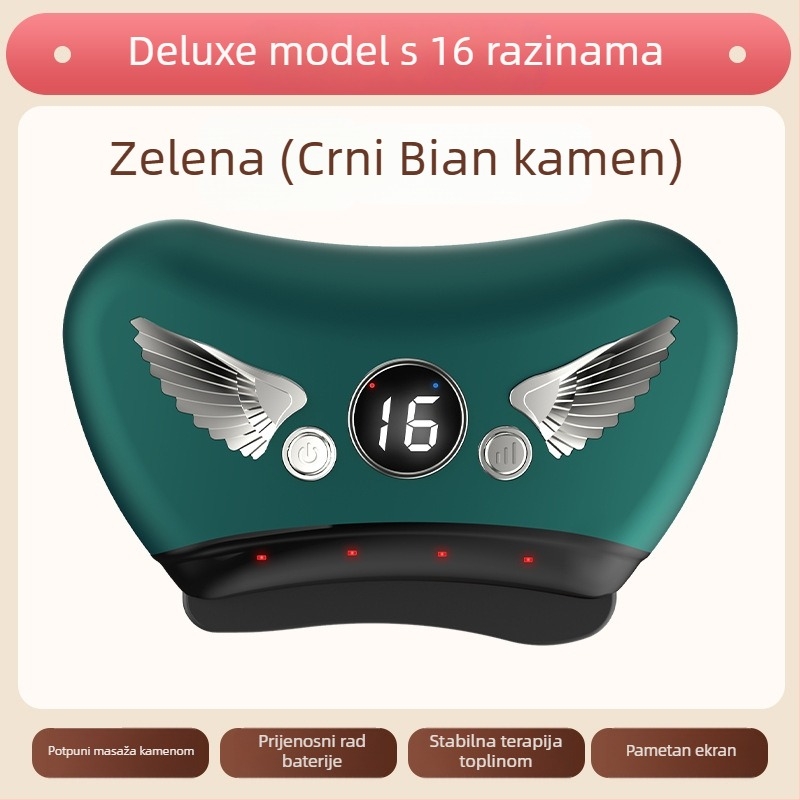 Električni Gua Sha uređaj za lice s kamenom pločom, punjivi način napajanja, gumb za upravljanje, neprekinuta brzina, temperatura 30–50°C