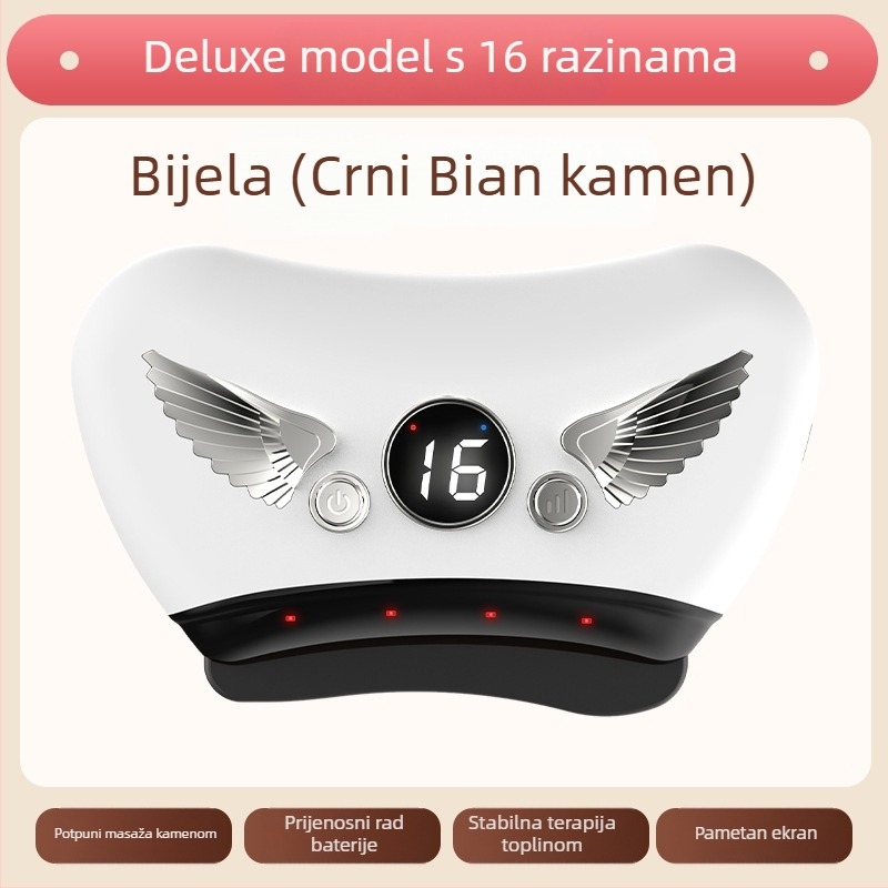 Električni Gua Sha uređaj za lice s kamenom pločom, punjivi način napajanja, gumb za upravljanje, neprekinuta brzina, temperatura 30–50°C