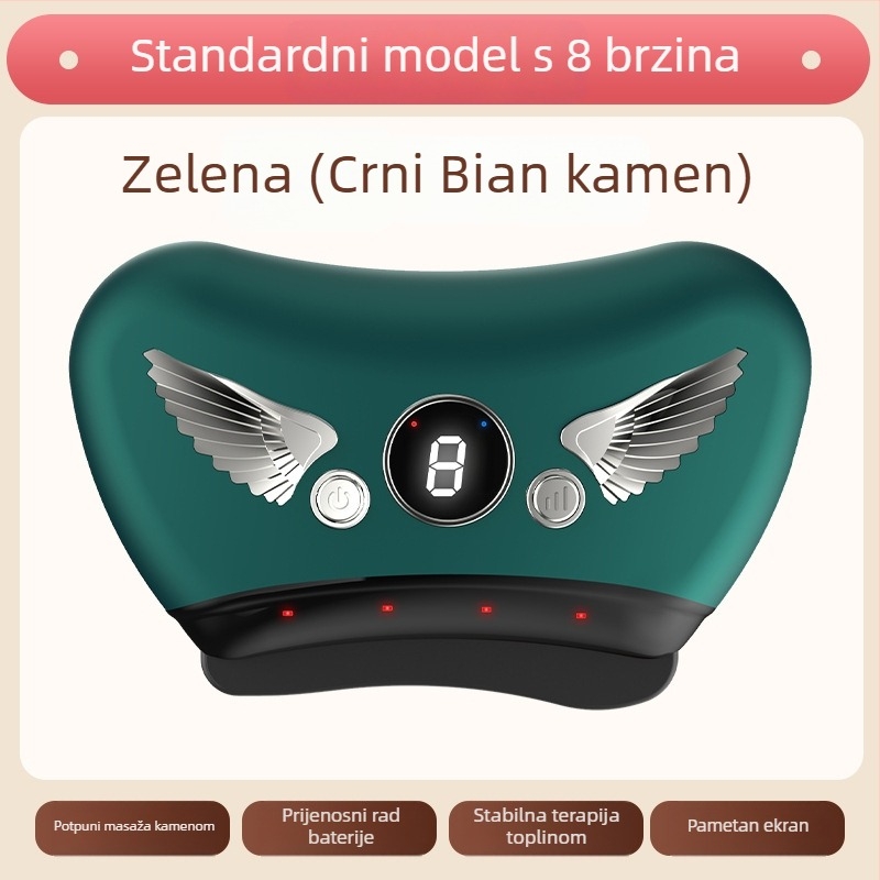 Električni Gua Sha uređaj za lice s kamenom pločom, punjivi način napajanja, gumb za upravljanje, neprekinuta brzina, temperatura 30–50°C