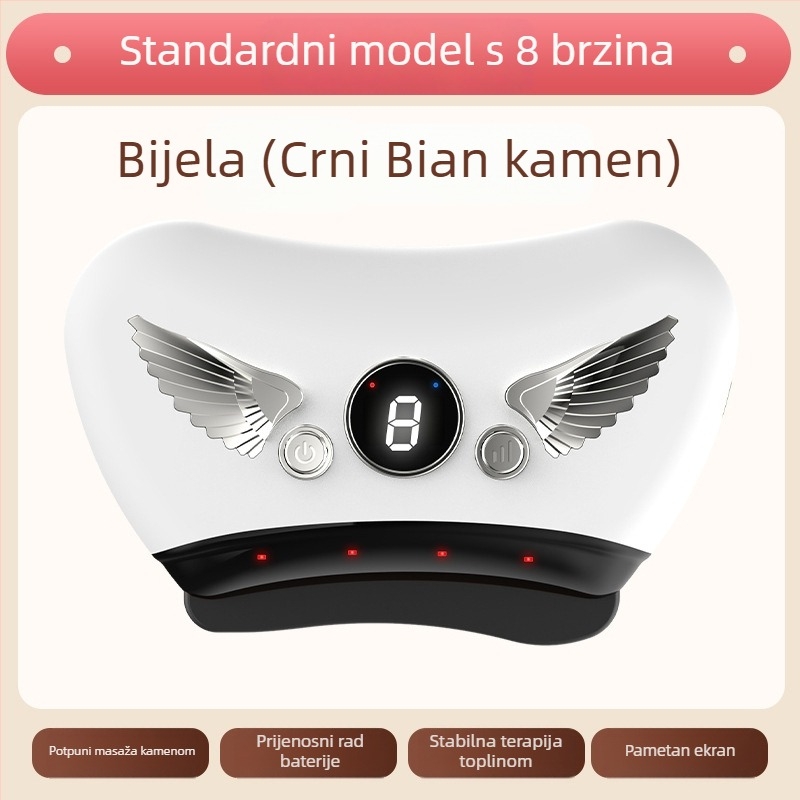 Električni Gua Sha uređaj za lice s kamenom pločom, punjivi način napajanja, gumb za upravljanje, neprekinuta brzina, temperatura 30–50°C