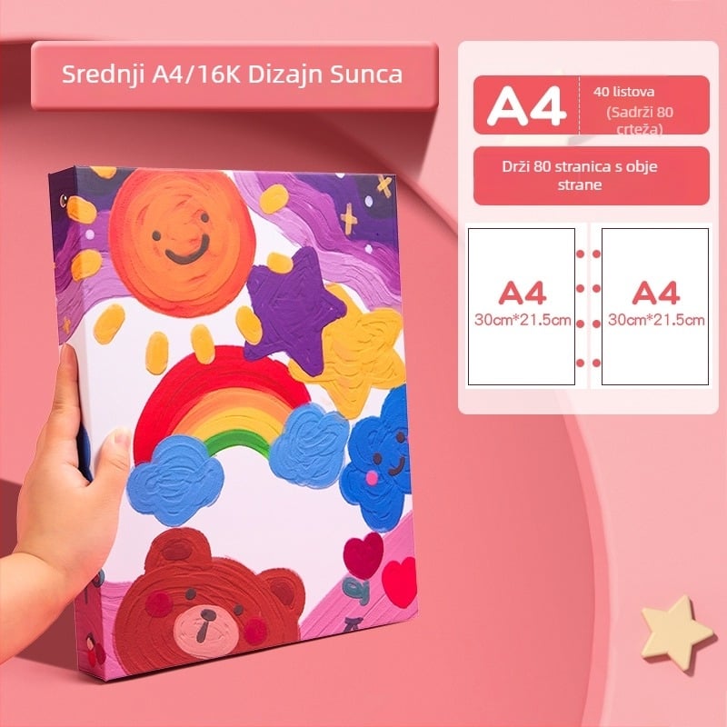 Album za crtanje s klipovima, model 985; kapacitet do 160 listova; materijal: Drugi; debljina materijala: Papir