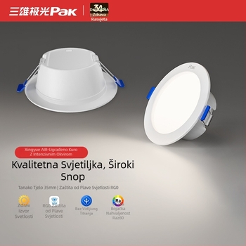 Ugradni LED downlight za plafon, skrivena montaža, 220V, CRI 80–89, kućište od hladno valjanog čelika, 3C certifikat 2020011001289084