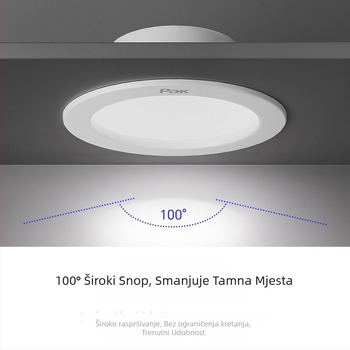 Ugradni LED downlight za plafon, skrivena montaža, 220V, CRI 80–89, kućište od hladno valjanog čelika, 3C certifikat 2020011001289084