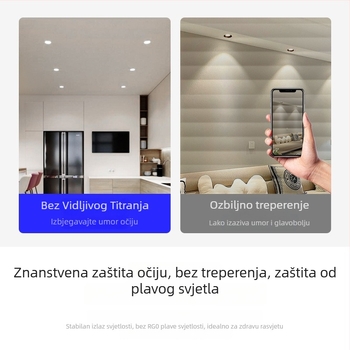 Ugradni LED downlight za plafon, skrivena montaža, 220V, CRI 80–89, kućište od hladno valjanog čelika, 3C certifikat 2020011001289084