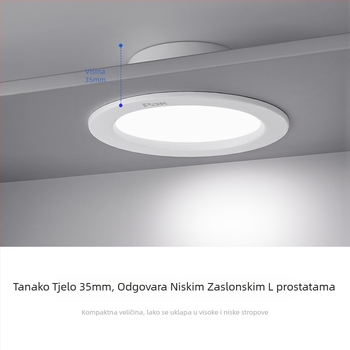 Ugradni LED downlight za plafon, skrivena montaža, 220V, CRI 80–89, kućište od hladno valjanog čelika, 3C certifikat 2020011001289084