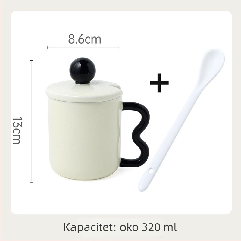 Keramička šalica s poklopcem i šahovnicom, vintage stil — niša