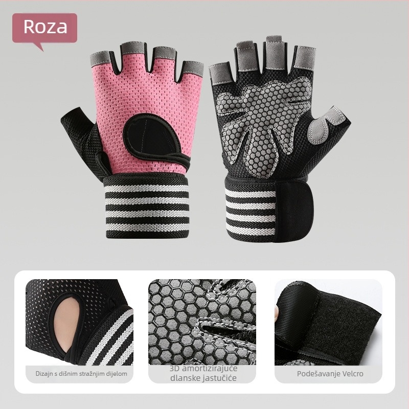 Biciklističke rukavice – prozračnost, protuklizne, zaštita zapešća, dizajn s polu-prstima (Materijal: Nylon; Marka: Great Shenzhen; Dob: Odrasli; Spol: Unisex; Korištenje: Rukavice za bicikl)