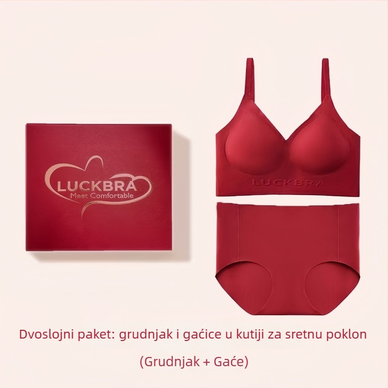 Set grudnjaka i gaćica, bez žice, bez šavova, 3/4 košarica, tanke oblikovane košarice, glavni materijal: najlon 75%, podstava: elastan 25%, materijal košarice: pamuk, stil prsluka