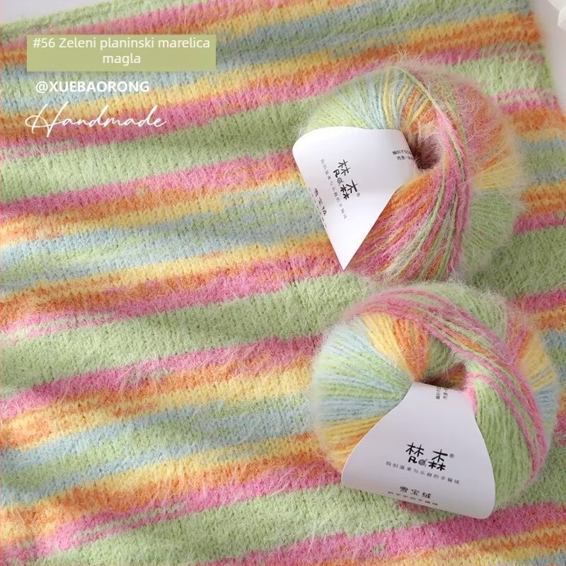 Ručno pleteni komplet kapa, šal i šal – mješavina pređa; prstenasto predenje; grupna pređa; Značka: Van sen