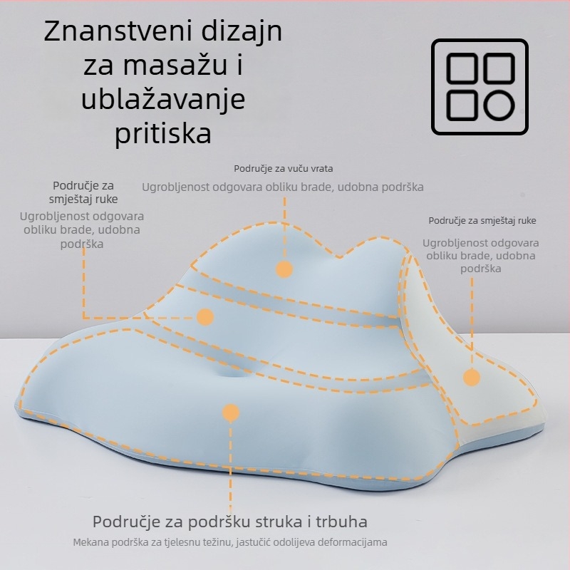 Ergonomska jastučnica za spavanje s navlakom od memorijske pjene i latex konstrukcijom, punilo poliuretanska pjena, prilagodljivo obrađivanje, umjerena potpora, pogodna za dnevni boravak, spavaću sobu, dom, kozmetički salon i ured