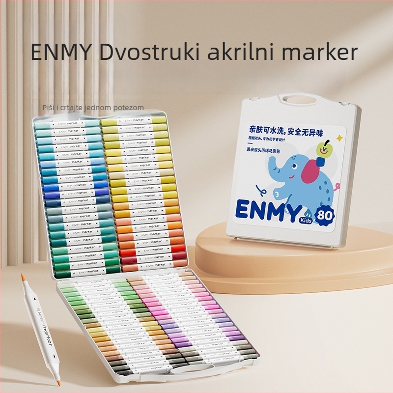 Enmi dvostruko-glavni akril marker za djecu, vodootporan, pogodan za DIY akvarel, osnovno pakiranje