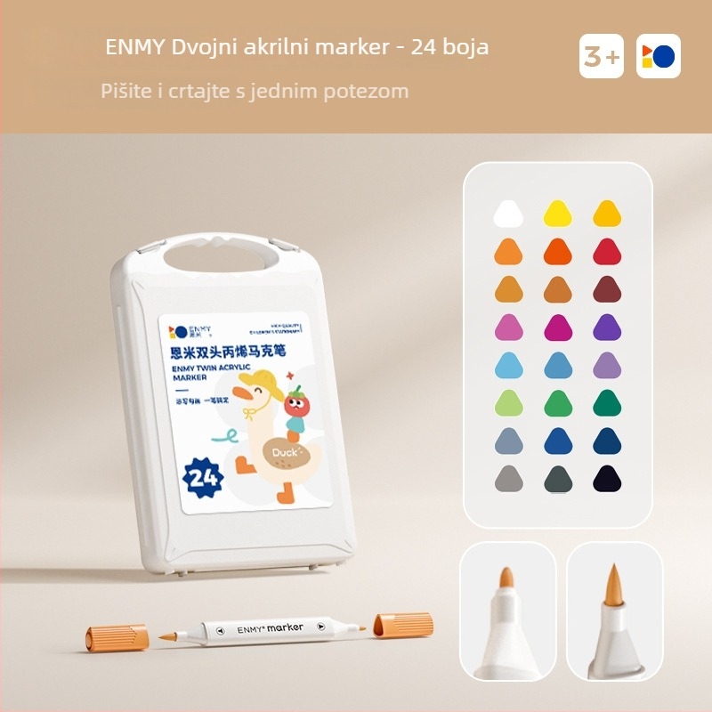 Enmi dvostruko-glavni akril marker za djecu, vodootporan, pogodan za DIY akvarel, osnovno pakiranje