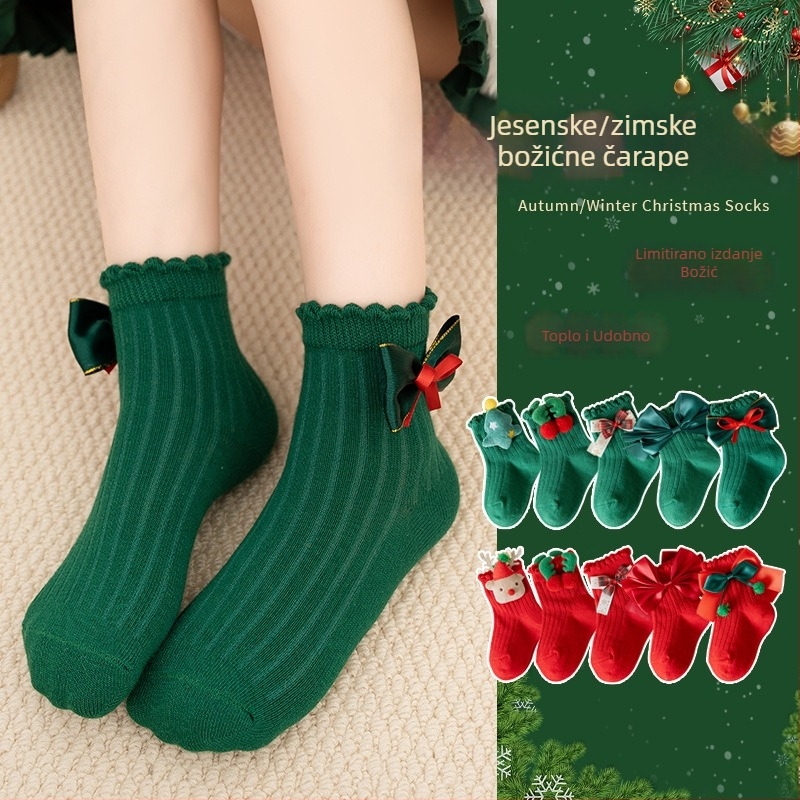 Dječje čarape od češljanog pamuka, jacquard pletenina, jednostavan uzorak, srednja dužina čarape, prozračne i upijaju vlagu.