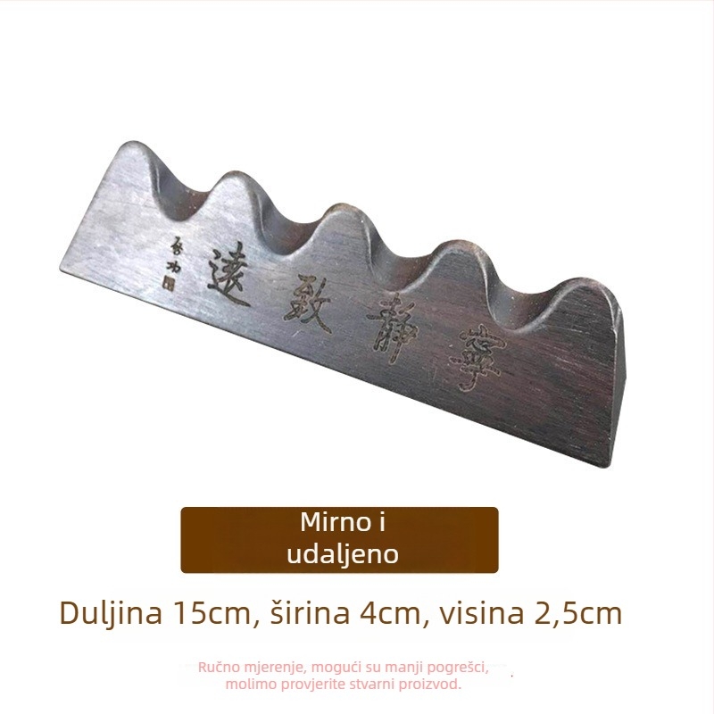 Držač za olovke u planinskom stilu – dizajn pet prstiju, drvo mahagonij i katalpa, Weizhuang, model Mahogany Pen Mountain