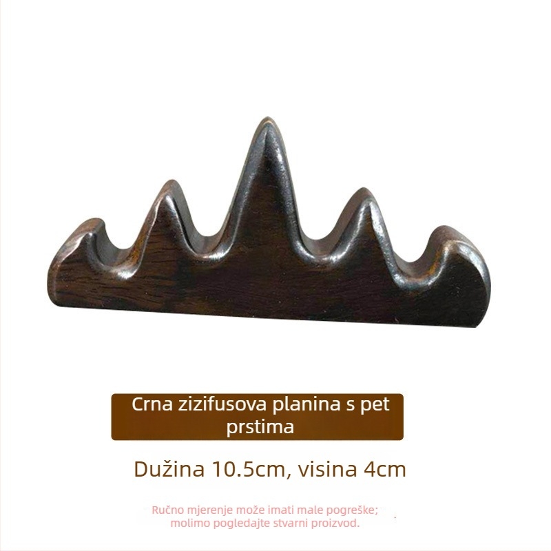 Držač za olovke u planinskom stilu – dizajn pet prstiju, drvo mahagonij i katalpa, Weizhuang, model Mahogany Pen Mountain