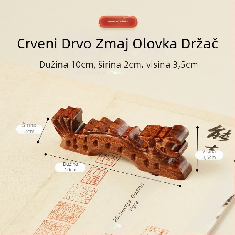 Držač za olovke u planinskom stilu – dizajn pet prstiju, drvo mahagonij i katalpa, Weizhuang, model Mahogany Pen Mountain