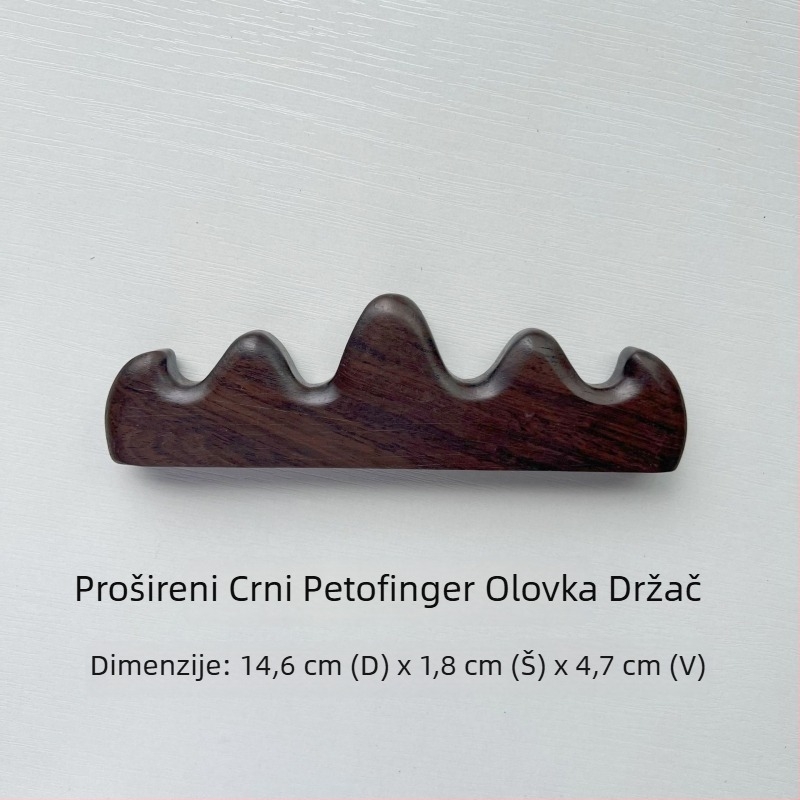 Držač za olovke u planinskom stilu – dizajn pet prstiju, drvo mahagonij i katalpa, Weizhuang, model Mahogany Pen Mountain