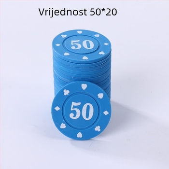 Set čipova za Mahjong i kartične igre, Texas Hold'em – 38 mm, PP materijal, dvostrano debeli čipovi, otporni na habanje, komplet