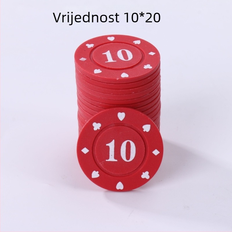Set čipova za Mahjong i kartične igre, Texas Hold'em – 38 mm, PP materijal, dvostrano debeli čipovi, otporni na habanje, komplet