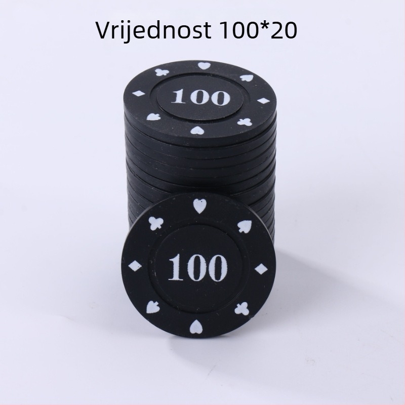 Set čipova za Mahjong i kartične igre, Texas Hold'em – 38 mm, PP materijal, dvostrano debeli čipovi, otporni na habanje, komplet