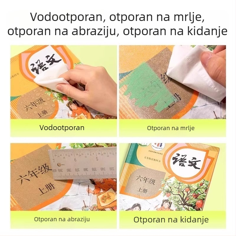 Deli naslovnica za knjigu – segmentirana, samoljepljiva, prozirno mat, vodootporna, CPP materijal