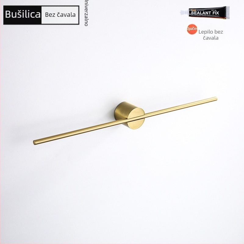 Držač za ručnike od aluminijske legure, završna obrada: lakirana/oksidirana, jednoručna cijev, nosivost 10 kg, stil Light Luxury, nordijski minimalistički