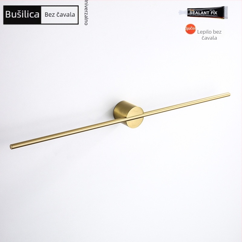 Držač za ručnike od aluminijske legure, završna obrada: lakirana/oksidirana, jednoručna cijev, nosivost 10 kg, stil Light Luxury, nordijski minimalistički