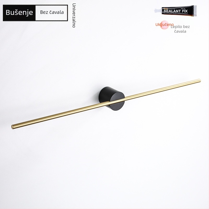 Držač za ručnike od aluminijske legure, završna obrada: lakirana/oksidirana, jednoručna cijev, nosivost 10 kg, stil Light Luxury, nordijski minimalistički