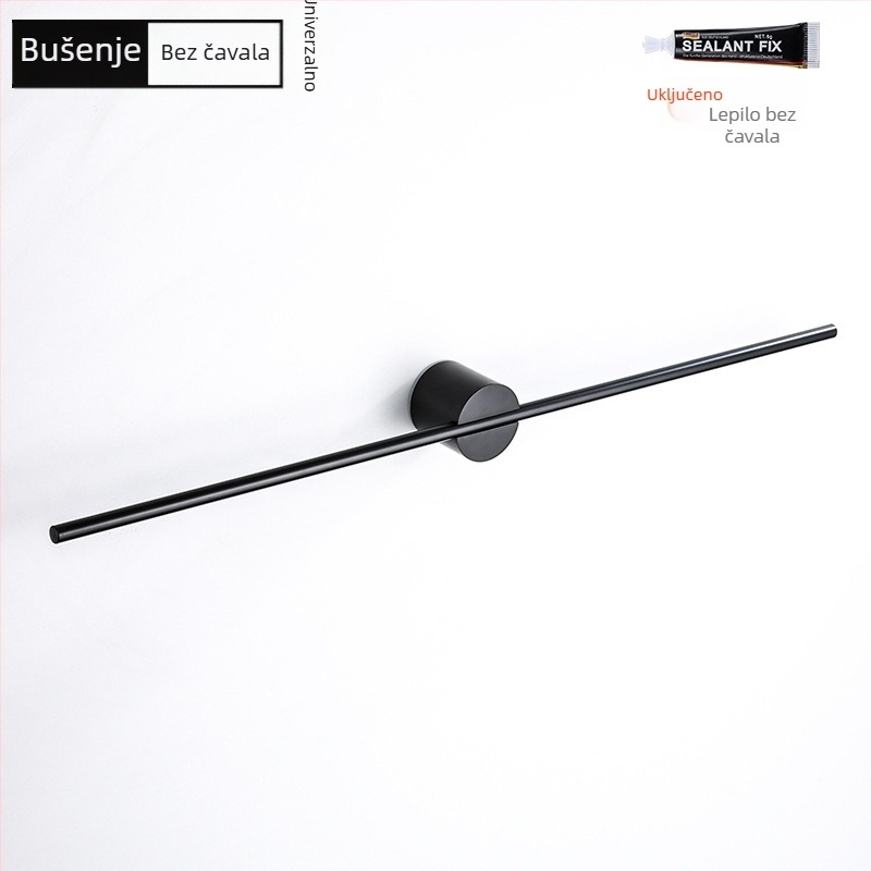 Držač za ručnike od aluminijske legure, završna obrada: lakirana/oksidirana, jednoručna cijev, nosivost 10 kg, stil Light Luxury, nordijski minimalistički