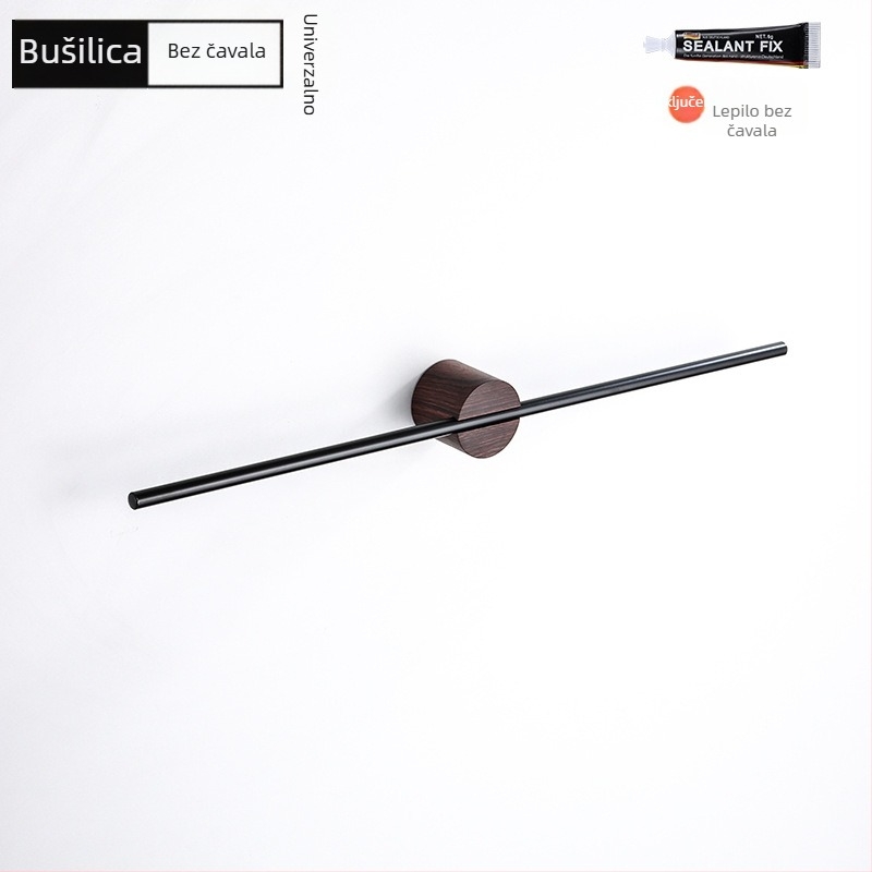 Držač za ručnike od aluminijske legure, završna obrada: lakirana/oksidirana, jednoručna cijev, nosivost 10 kg, stil Light Luxury, nordijski minimalistički