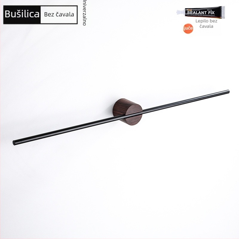 Držač za ručnike od aluminijske legure, završna obrada: lakirana/oksidirana, jednoručna cijev, nosivost 10 kg, stil Light Luxury, nordijski minimalistički