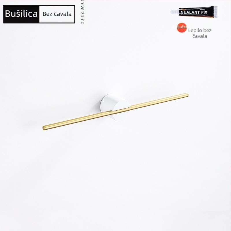 Držač za ručnike od aluminijske legure, završna obrada: lakirana/oksidirana, jednoručna cijev, nosivost 10 kg, stil Light Luxury, nordijski minimalistički