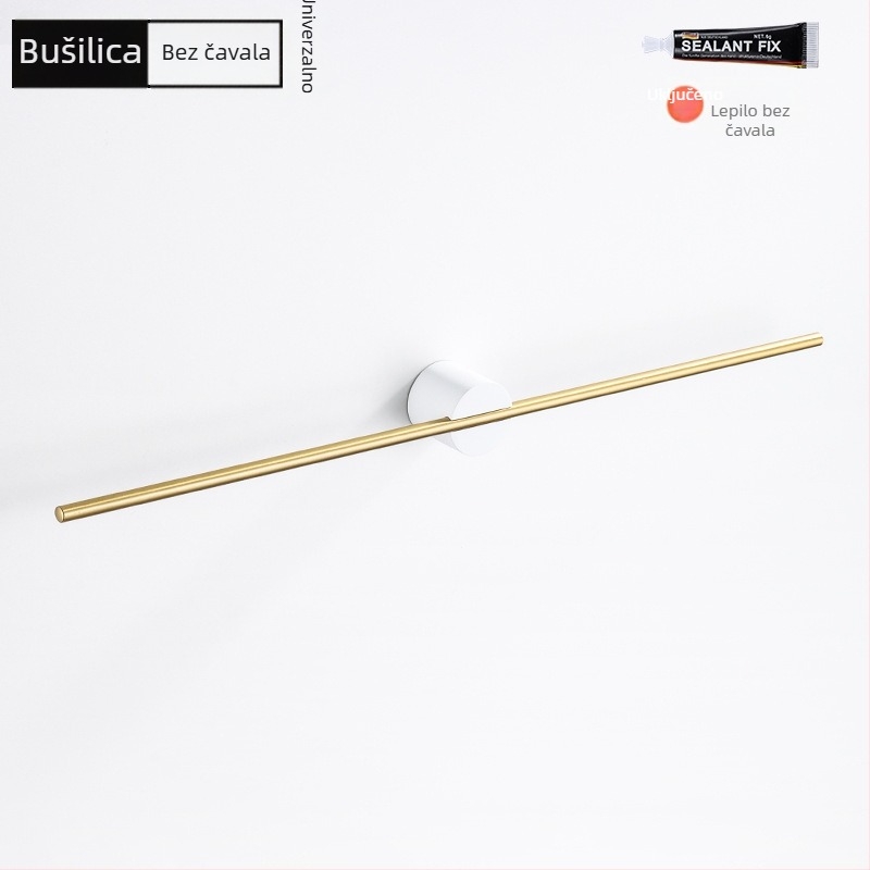 Držač za ručnike od aluminijske legure, završna obrada: lakirana/oksidirana, jednoručna cijev, nosivost 10 kg, stil Light Luxury, nordijski minimalistički