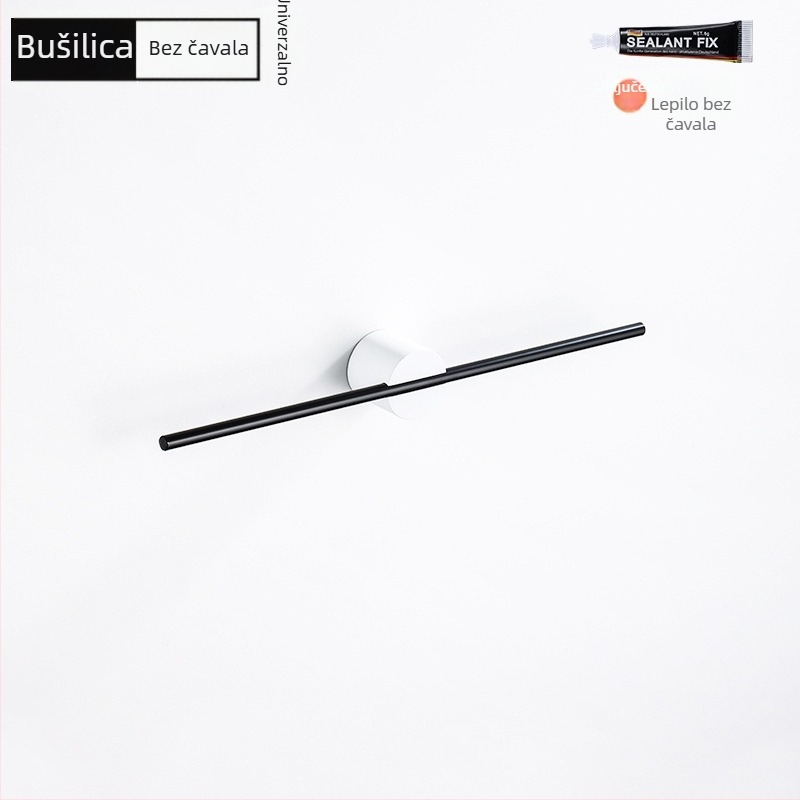 Držač za ručnike od aluminijske legure, završna obrada: lakirana/oksidirana, jednoručna cijev, nosivost 10 kg, stil Light Luxury, nordijski minimalistički