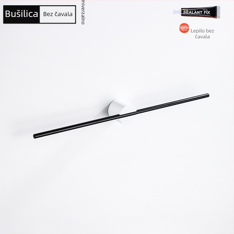 Držač za ručnike od aluminijske legure, završna obrada: lakirana/oksidirana, jednoručna cijev, nosivost 10 kg, stil Light Luxury, nordijski minimalistički