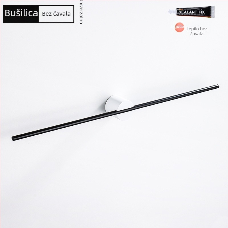Držač za ručnike od aluminijske legure, završna obrada: lakirana/oksidirana, jednoručna cijev, nosivost 10 kg, stil Light Luxury, nordijski minimalistički