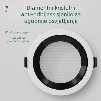 Ultra-tanki LED downlight visokog kapaciteta s anti-glare dubokim kupolom, za trgovine odjećom, 220V, 6000K, aluminijsko kućište, trajanje 20000h