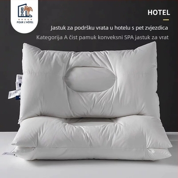 Vratna jastučnica s SPA masažom i otpornost na deformacije, pravokutnog oblika, punilo poliester, navlaka od 100% pamuka, za odrasle, namijenjena jednoj osobi.