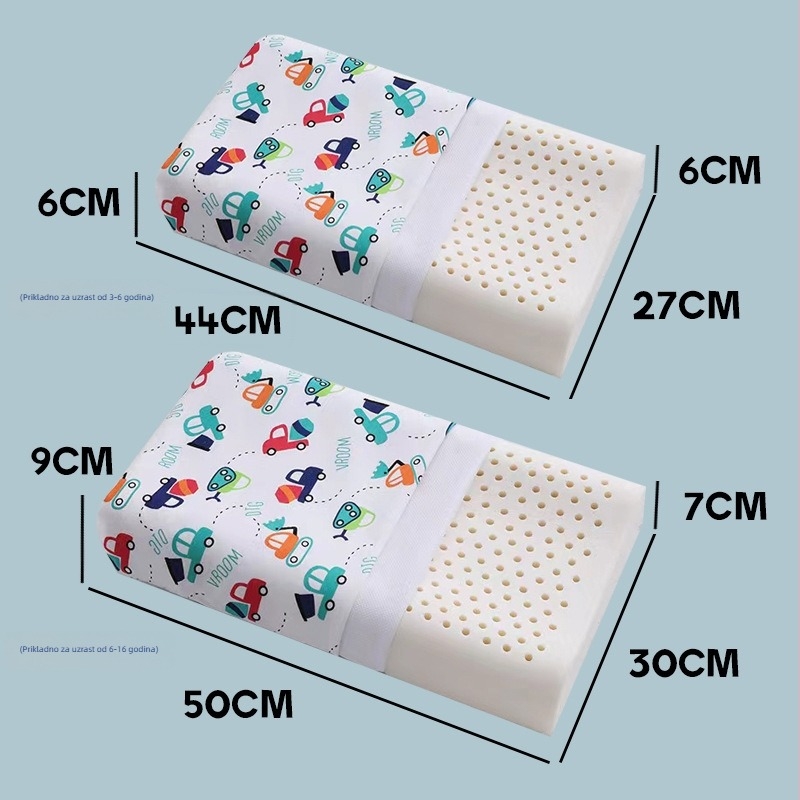 Dječja jastučnica od prirodnog lateksa, prozračna, valovita forma, sadržaj lateksa 90% i više, za sve sezone