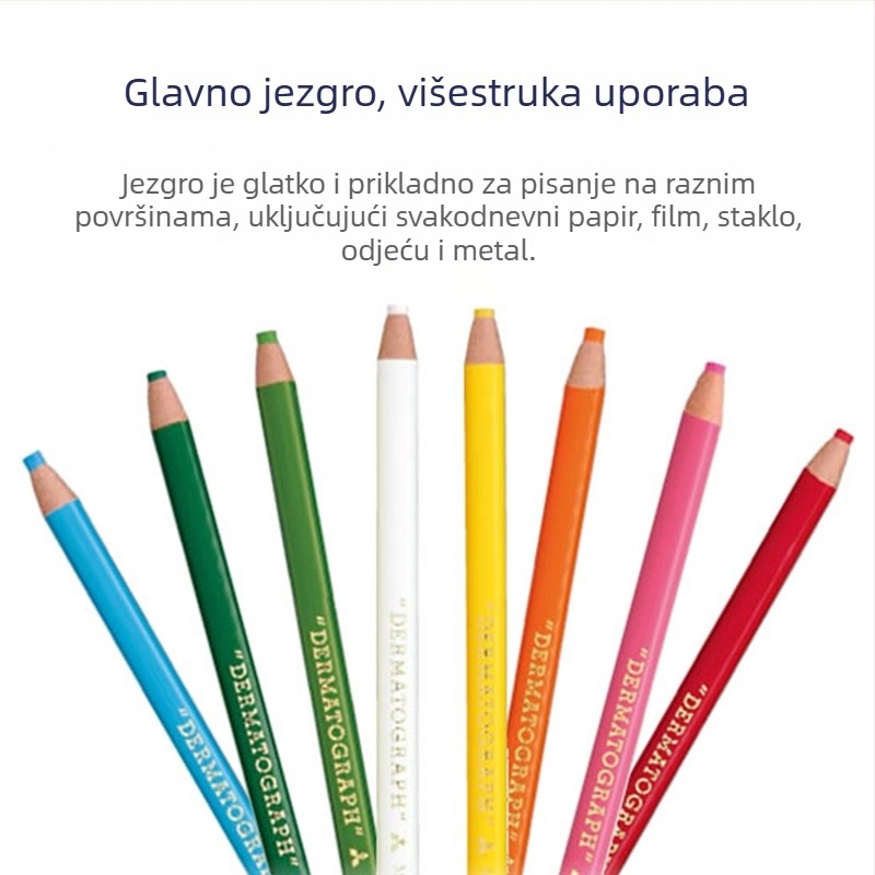 Mitsubishi 7600 voskasta olovka s uljnom bazom, vrh 0,5 mm, za pisanje na filmu/koži/staklu/metalu