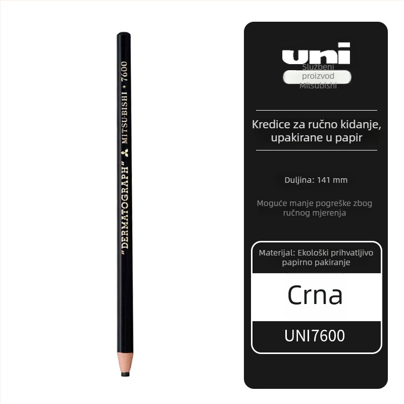 Mitsubishi 7600 voskasta olovka s uljnom bazom, vrh 0,5 mm, za pisanje na filmu/koži/staklu/metalu