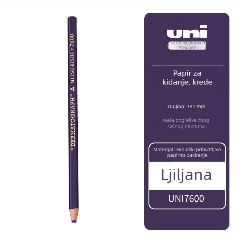 Mitsubishi 7600 voskasta olovka s uljnom bazom, vrh 0,5 mm, za pisanje na filmu/koži/staklu/metalu