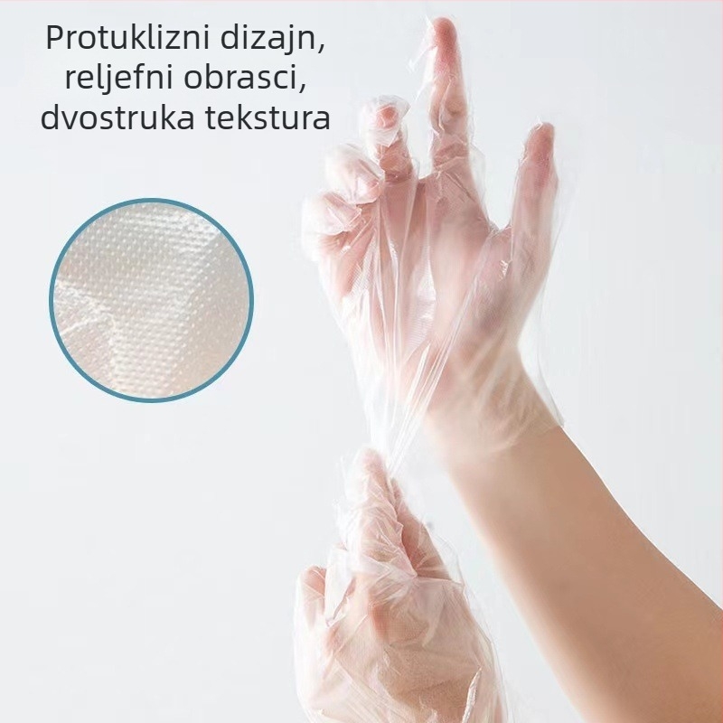 Xinyihe jednokratne PE rukavice za kuhinju, prozračne, 0,05 mm debljine, otporne na prašinu