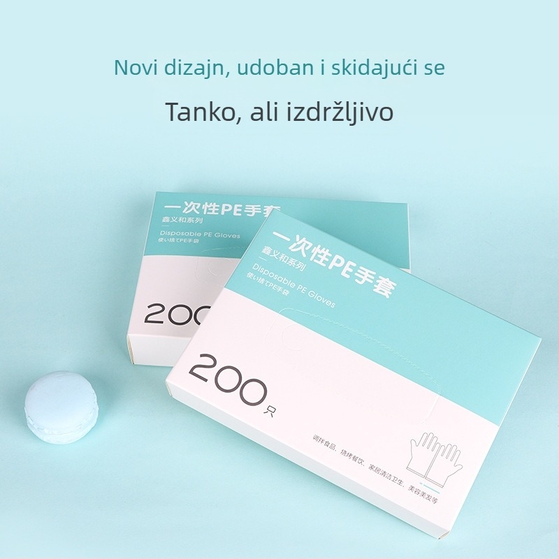 Xinyihe jednokratne PE rukavice za kuhinju, prozračne, 0,05 mm debljine, otporne na prašinu