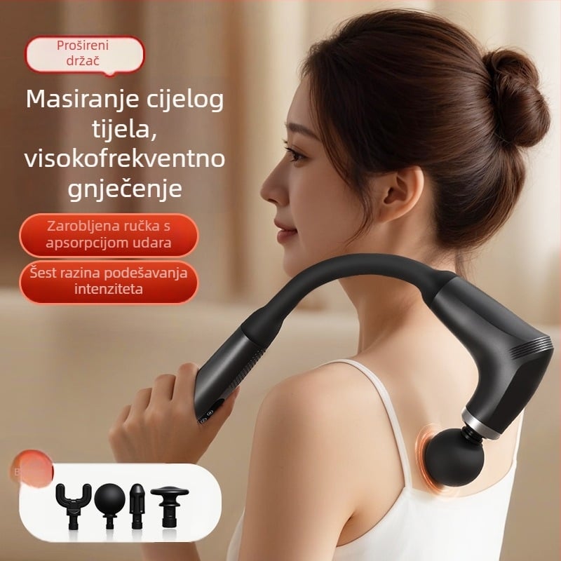 Profesionalni masažni uređaj s 4 nastavcima, 5+ brzina, ugrađena baterija 1000–1200 mAh, niski nivo buke (<36 dB)