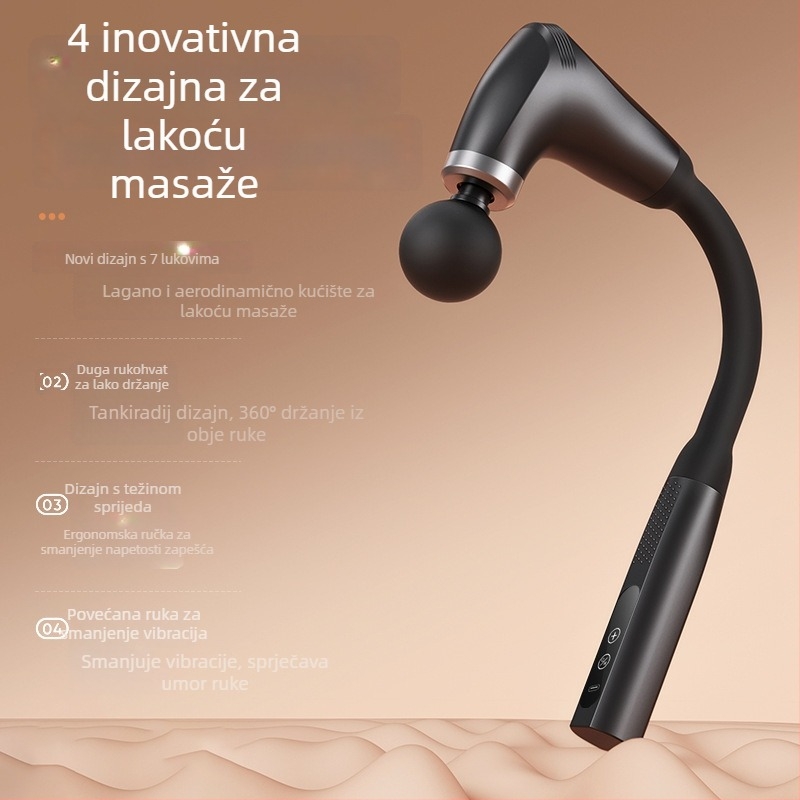 Profesionalni masažni uređaj s 4 nastavcima, 5+ brzina, ugrađena baterija 1000–1200 mAh, niski nivo buke (<36 dB)